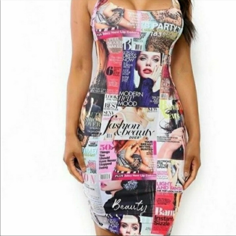 •The Fine Print• Magazine Mini Dress